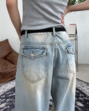 Cien flap pocket curved denim