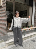 [unisex] Asoko banding ribbed wide pants