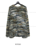 Berry fringe hair loose fit knit tee