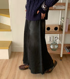 Chad Tassel Denim Long Skirt