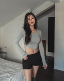 [U-BASIC] Mizuko crop round fleece long sleeves