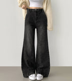 Loose Wide Bootcut Fit Banding Span Denim Pants