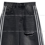 Line Track Damage Bermuda Pants