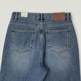 Distressed Ripped Jeans Straight Wide Denim