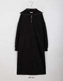 Whois half zip-up collar long one piece