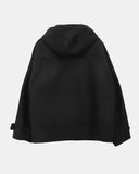 Huen High Neck Duffle Over Wool Hood Midi Coat