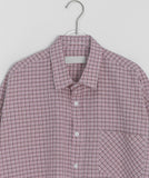 [unisex] Dillon Seersucker Check Over Short Sleeve Shirt