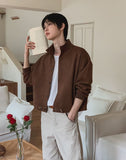 Kanji High-Neck Crop Cardigan