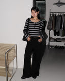 Tsuta Stripe Slim Hooded T-Shirt