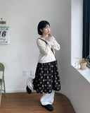 Kyotoru Banding Dot Midi Skirt