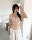 Alice Layered Button Short Sleeve