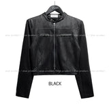 Saika Suede Cropped Rider Jacket