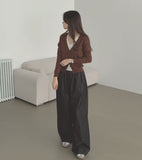 4-season Non-fade Raw Balloon Wide Jogger Banding Pants