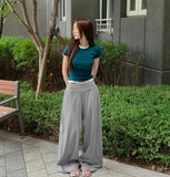 Slim Fit Plain Layered Slender Short Sleeve T-shirt
