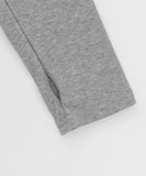 [Unisex] Ael Button Rib Hood Long Sleeve Tee