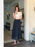 Ain Dot Chiffon Banding Long Skirt