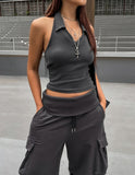 Lucy Stud Collar Halter Sleeveless