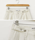 [BAON] Hipau Cotton Pintuck Pants Raised ver