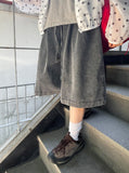 [Unisex] Katrin Washing Denim Banding Bermuda Pants