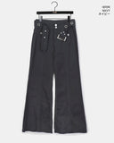 [Belt set] Syoti low rise cut pocket wide bootcut cotton pants