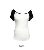 Bunny Raglan One-Shoulder Short Sleeve
