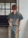 Summer Cool Oil Washed Western Denim Shirt