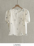 Huilin Ribbon Puff Blouse