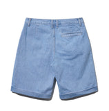 Wedge denim short pants