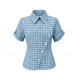 Pop Roundy Unbalance Check Shirt