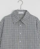 [Unisex] Kecho Seersucker Check Over Short Sleeve Shirt