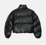 Made leather puffer crop padding