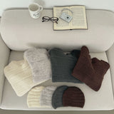 Punching Loose Fit Knit Beanie Point Set