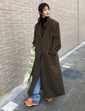 (WOOL 50) MOHAIR PINTUCK LONG COAT