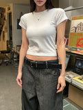 [U-BASIC] Our Cap Sleeve Crop Short Sleeve