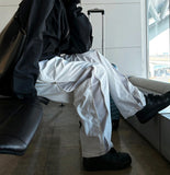 Oblique side zipper nylon pants