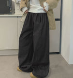 Brushed Non-Fade Raw Balloon Wide Jogger Banding Pants