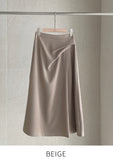 Jayro Shirring Pin Tuck Flare Long Skirt