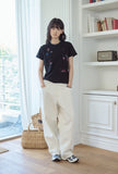 Mushroom Stitch Crop Short Sleeve Tee