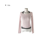 Levan Color Matching Halter Sleeveless Cut Long Sleeve T-shirt Set