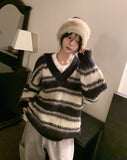 Poening Brush Stripe V-Neck Knit