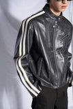 [Real Leather] Washed Lambskin Biker Jacket