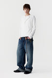 studded denim roll-up pants