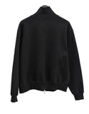 Curved Rivet Two-Way Hooded Zip-Up