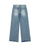 Record semi-flare denim pants