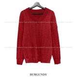 Official cable V-neck knit