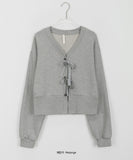 Koue Crop Ribbon Cardigan