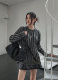 Pocket pleats A-line miniskirt