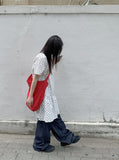 Totomi Dot Shirring Short Sleeve One Piece