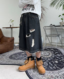 Eco Damage Bermuda Denim Pants