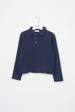 (W) Scoop Dot Collar Top